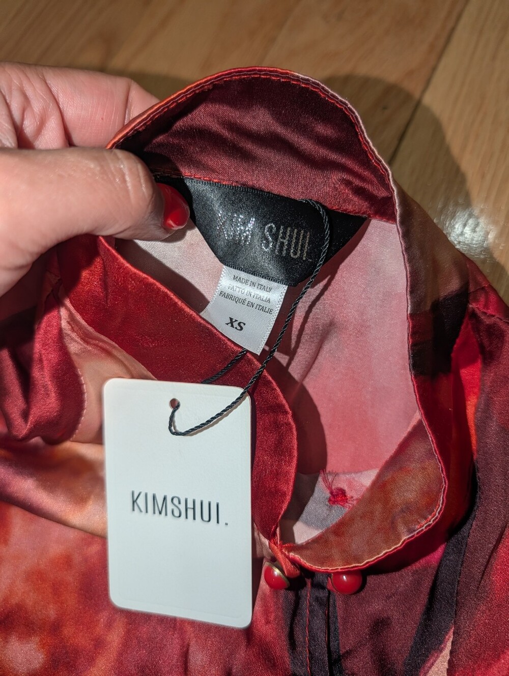 B3. NWT KIM SHUI CUT OUT QI PAO DRESS IN RED ROSE - Picture 8 of 8